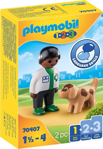 Playmobil 123 70407 Veterinario Con Perro 