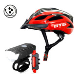 Capacete Bike Ciclismo Bicicleta Lanterna Traseira Dianteira