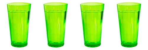 Copo Long Drink Americano Verde 450ml - 4 Unidades