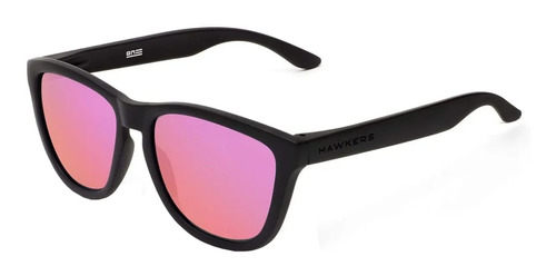 Gafas De Sol Hawkers Lifestyle One Raw One Size, Diseño Carbon Black Nebula Con Marco De Nailon Tr90 Color Negro Mate, Lente Fucsia De Copoliéster Tr18 Espejada, Varilla Negra Mate De Nailon Tr90 - Ho