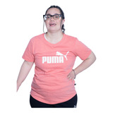 Remera Puma Essentials Logo Heather Sportstyle Mujer Moda Sa