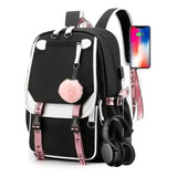 Mochila Kawaii Coreana Para Jóvenes Con Puerto Usb Para Ir A