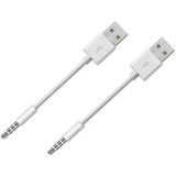 Cable Usb A 3.5mm, 2 Pack/blanco
