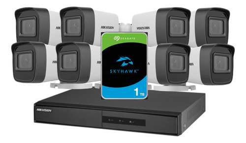 Combo Seguridad Dvr 8ch + 8 Cámaras Bullet + 1 Hdd De 1 Tb