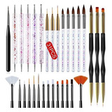 Set De 31 Pinceles Para Uñas - Gel Uñas, Acrílico, Liner,