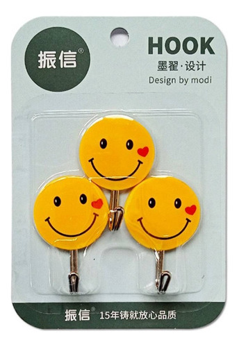 Ganchos Para Pared  X3 Percha Adhesivos Emoji