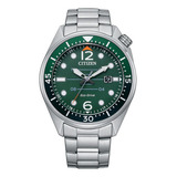 Reloj Citizen Aw171586x Hombre Acero Inoxidable Y Fechador Color De La Malla Plateado Color Del Bisel Verde Color Del Fondo Verde