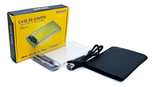 Caixa Para Hd Externo De Notebook Ssd Usb 3.0 Transparente