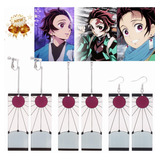 Aretes Kamado Tanjiro Demon Slayer Kimetsu No Yaiba, 3 Pares