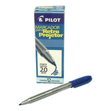 Marcador Caneta Retro Projetor 2.0 Mm Pilot Cx Azul