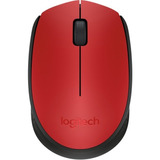 Mouse Inalámbrico Óptico Logitech M170 Rojo 2.4 Ghz 