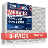 Filtro De Aire Para Horno Bnx 20x25x1 Merv 13 Ac, Paquete De