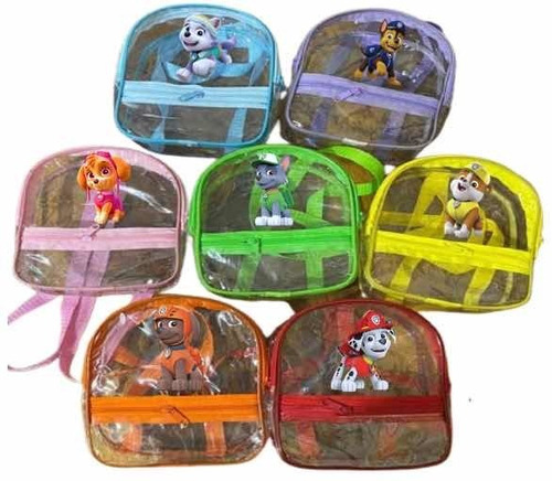 Mochilas Dulceros Transparentes Con Diseño 100 Piezas 