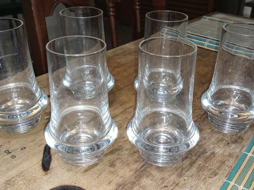 6 Vasos De Diseño Cristal Vintage Década Del 60
