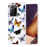 Funda Para Galaxy Note 20 Ultra, Mariposa/silicona/flexible