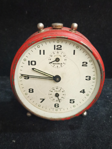  Antiguo Reloj Despertador Wehrle Alemán Funcionando 