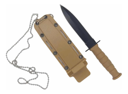 Navaja-cuchillo Campismo Mango Plastico Estuche-cadena 15cm