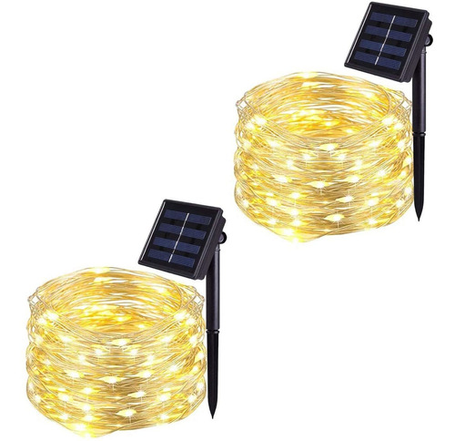 2 Tiras De Luz Led 20 M 8 Modos Luces Solares