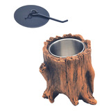 Chimenea De Mesa, Lavabo Flama, Tocón De Árbol, Base