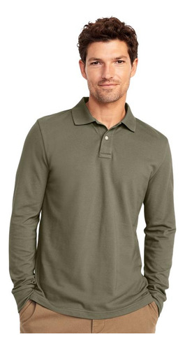 Polera Hombre Old Navy Manga Larga Pique Polo Verde