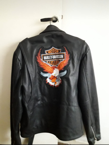 Campera Original Harley Davidson Cuero Negra 