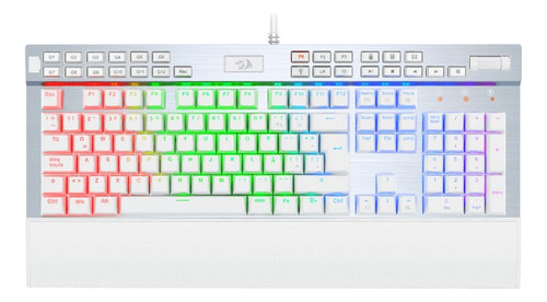 Teclado Gamer Redragon Yama K550 Qwerty Blanco Con Luz