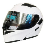 Casco Moto Abatible Half Blanco Certificado Dot /luz Trasera