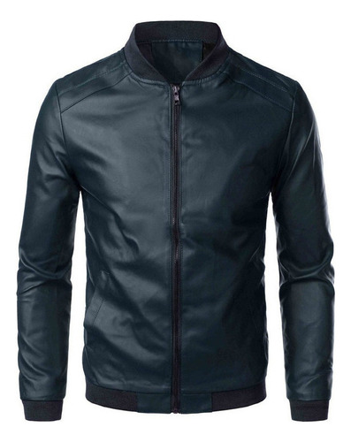 Chaqueta De Cuero De Motorista Delgada De Moda For Hombres