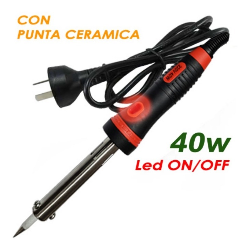 SOLDADOR 40W C/LUZ P CERAMICA TIPO LAPIZ REFORZADO - ABRASOL