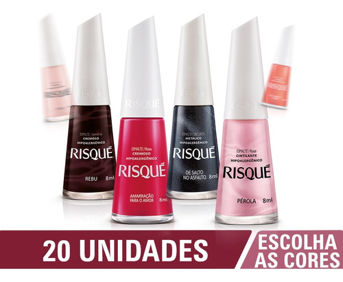 Kit 20 Esmaltes Risque Manicure Profissional Atacado Escolha