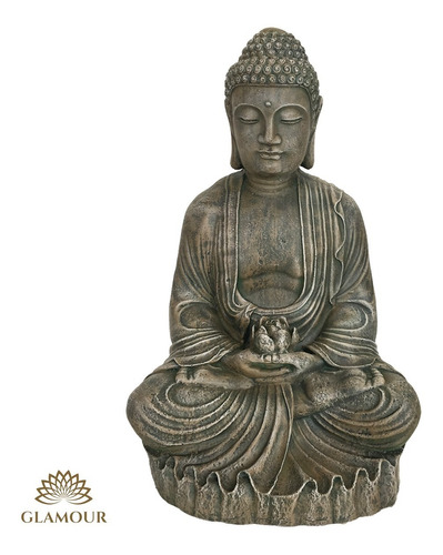 Buda Estátua M Cimento  Cor: Old Stone - A: 62cm X L:40cm