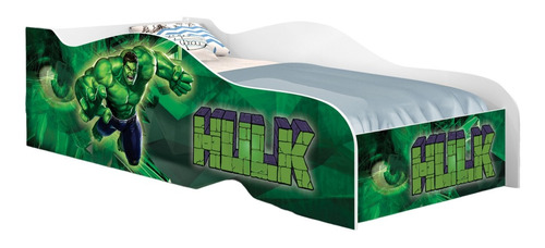 Cama Solteiro C/ Proteção Lateral Hulk Heroi, Cama Infantil