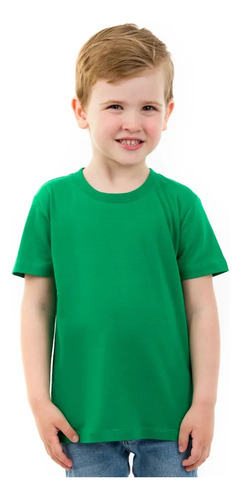 Camisa Manga Curta Para Meninos E Meninas Verde Bandeira 