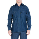 Camisa De Trabajo De Jean (denim) Pampero Azul 38al48