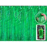 Cortina Metalizada Holografica (2m X 1m) - Cotillón Waf Color Verde