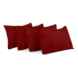 Fundas De Almohada King Paquete De 4 Resistentes Color Rojo