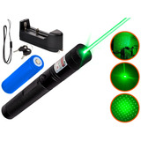 Puntero Laser Verde Muy Potente Punto O Efecto Lluvia +18650