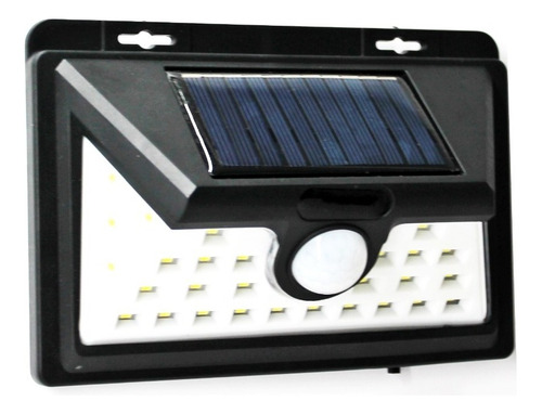 Aplique Reflector Solar 32 Led Recargable Exterior Potente Color De La Carcasa Negro