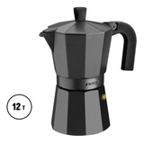 Cafetera Tipo Italiana Aluminio Vitro Noir Monix 12 Tazas