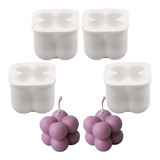 Kit X4 Moldes Silicona Cubos Burbuja Para Velas, Jabones