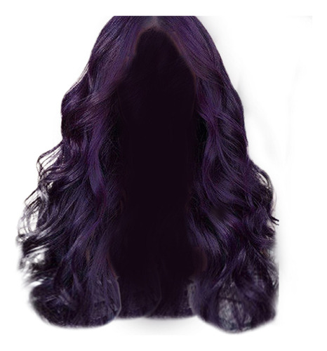 Peluca Completa De Pelo Largo Morado Para Mujer, Corte Natur