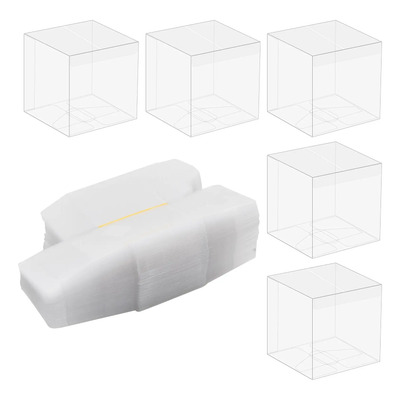 50 Cubos Transparente 6×6 Cm Para Dulces Y Recuerdos Cajita