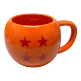 Taza Redonda Dragon Ball Esfera Cuatro Estrellas Naranja Osc