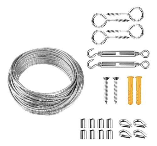 Stainless Steel String Light Hanging Kit Heavy Duty Wire