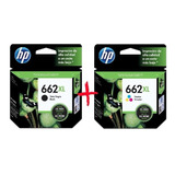 Cartucho Hp 662x Negro + Hp 662xl Color - Combo Originales