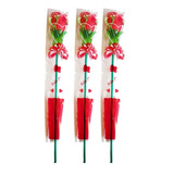 Combo 3 Flor Artificial Rosa Grande Regalo Día De La Mujer 