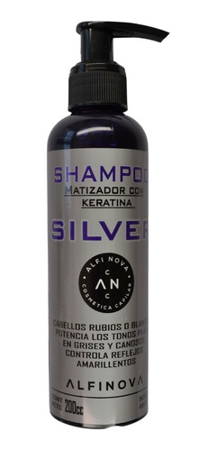 Shampoo Matizador Violeta Silver Pelo Rubio 200cc - Alfinova