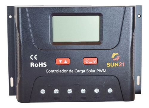 Controlador De Carga Solar De 60a 12v/24v Pwm Sun21 