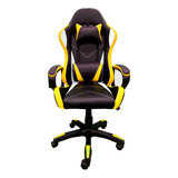 Cadeira Ergonomica Ajustavel Giratoria Reclinavel Laranja Cor Amarelo Material Do Estofamento Couro Sintético