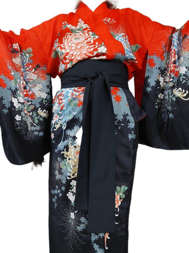 Kimono Japones De Mujer - 100% Seda - Made In Japan - Unico!